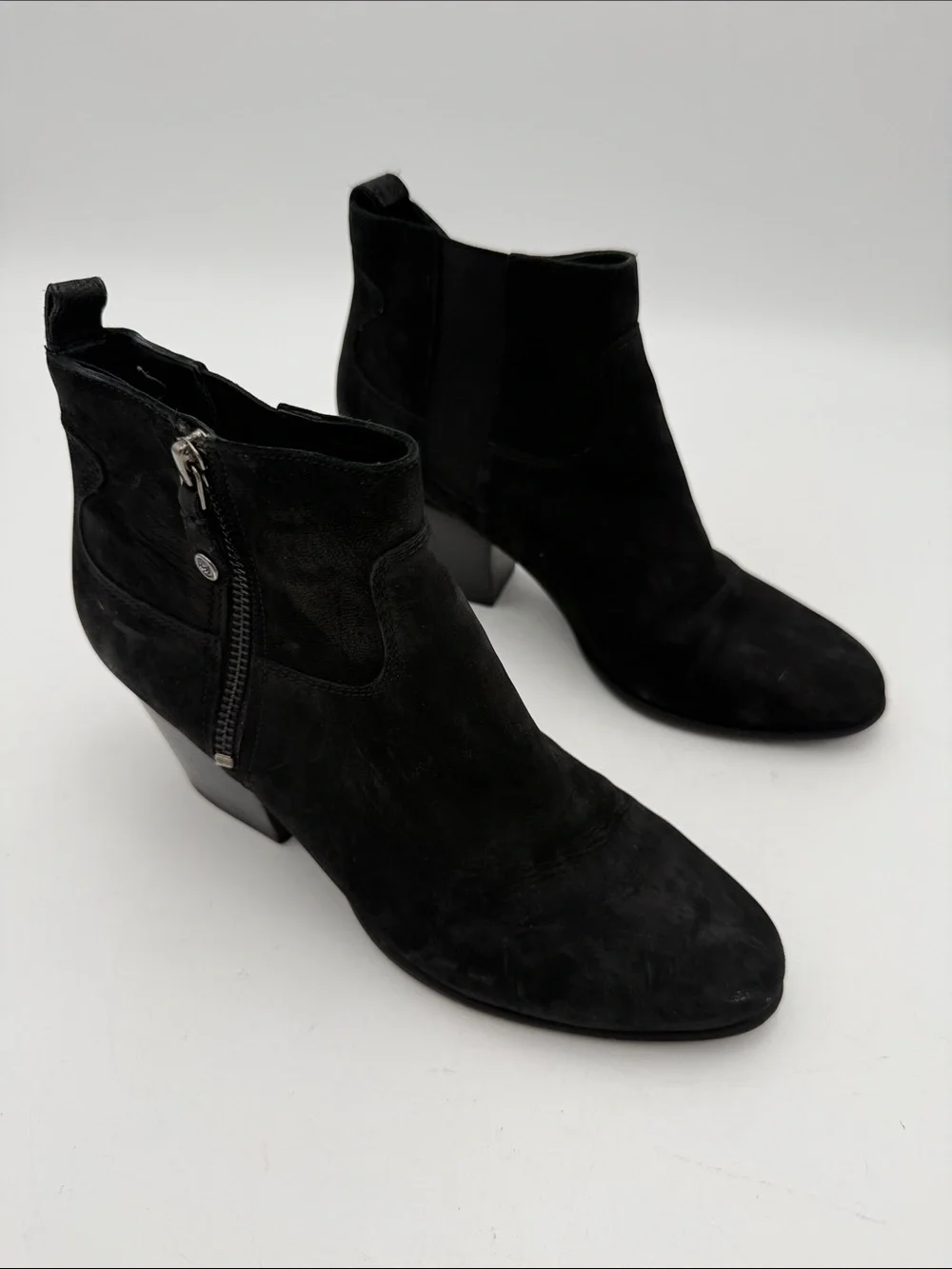 Nurture by Lamaze Black Suede Ankle Booties women 7M Side Zip casual festival